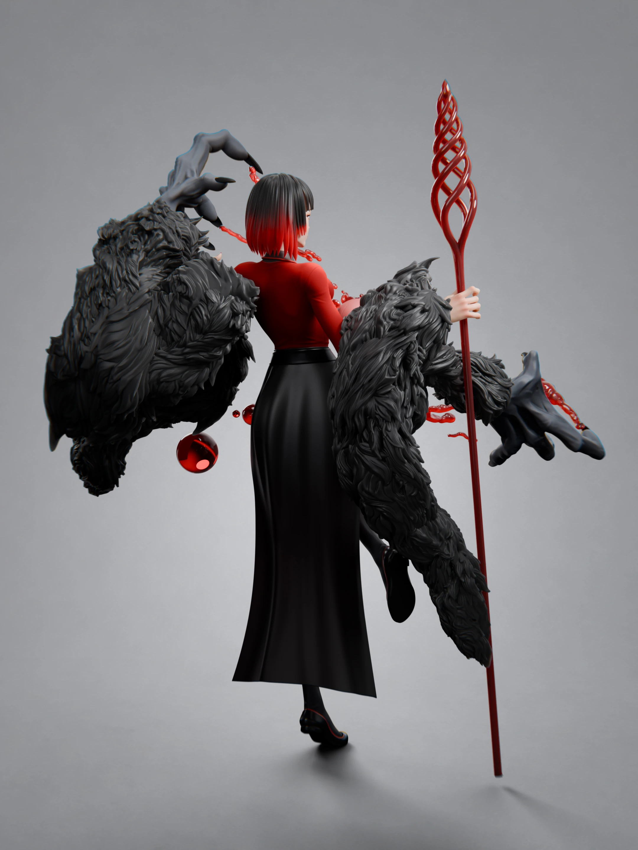 Raven Spirit灰色背景背面展示