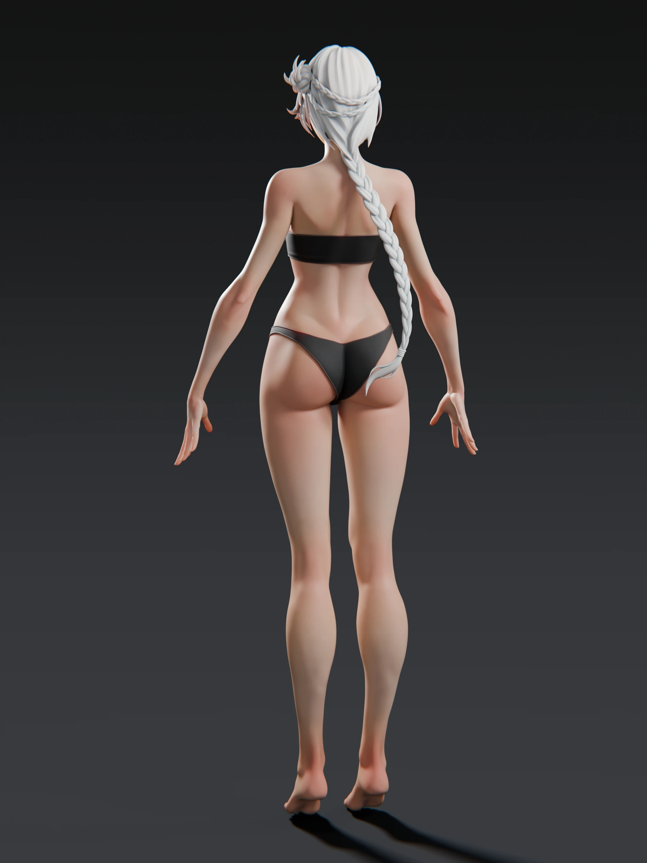 Silver Hair人体背面